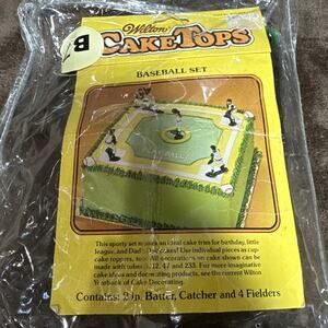 11 Vintage 1981 (2 Sets) Wilton Cake Tops Baseball Sports Catcher Pitcher